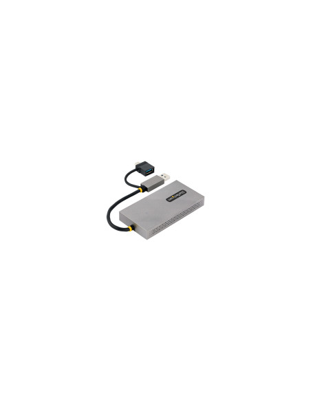 StarTech.com Adaptador de USB a HDMI Doble, USB A/C a 2 Pantallas HDMI (1x 4K30Hz, 1x 1080p), Dongle Integrado USB-A a C, Cable 
