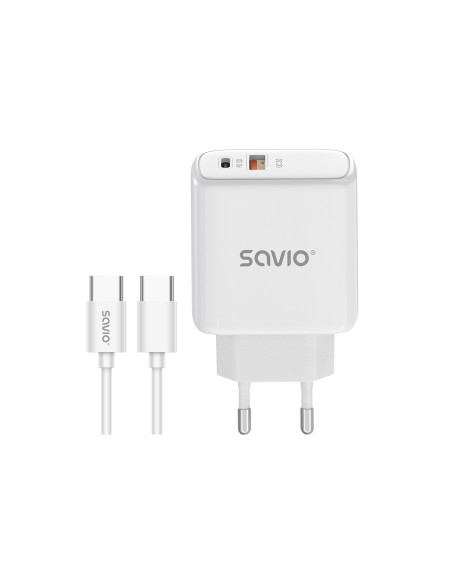 Savio LA-13 cargador de dispositivo móvil Universal Blanco Corriente alterna Carga rápida Interior