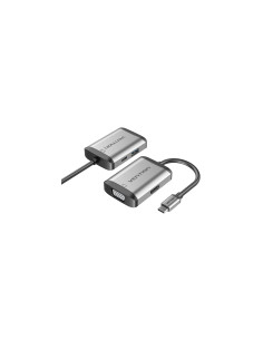 Vention Conversor TFAHB/ 1xUSB/ 1xHDMI/ 1xVGA/ 1xUSB Tipo-C PD/ 15cm/ Gris