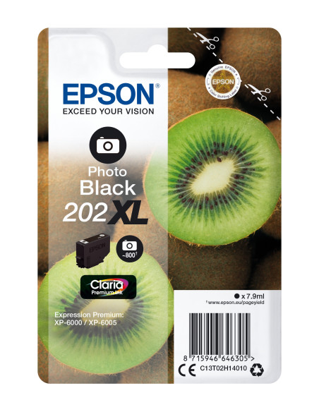 Epson Kiwi Singlepack Photo Black 202XL Claria Premium Ink