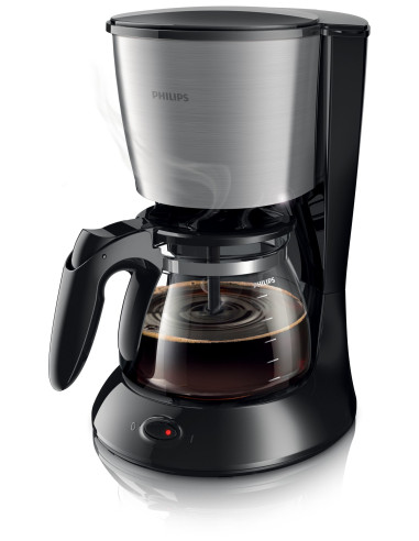 Cafetera de filtro philips daily collection 1.2l 15 tazas acero inoxidable negro HD7462/20