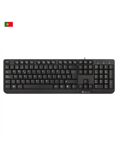 NGS FunkyV3, QWERTY, PT teclado USB Portugués Negro