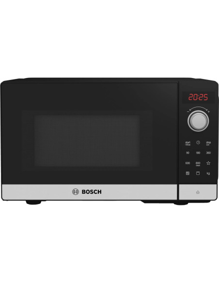 Bosch Serie 2 FEL023MS2 microondas Negro, Acero inoxidable Solo microondas Encimera 20 L 800 W