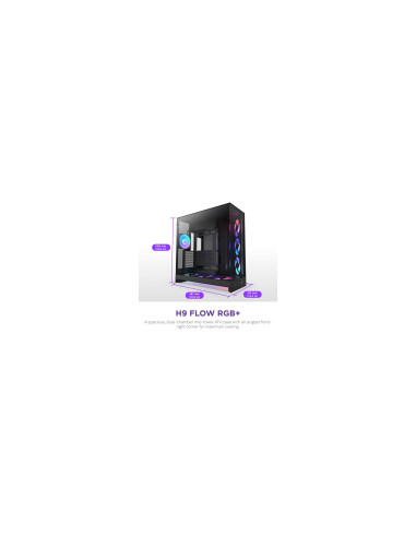 NZXT H9 Flow RGB+ Midi Tower Negro