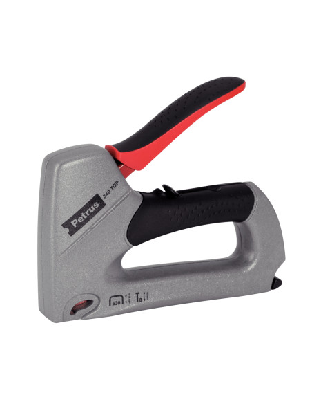 Petrus 66787 grapadora manual Negro, Rojo, Plata