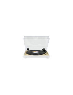 Thomson TT300 Tocadiscos de tracción por correa Blanco, Madera