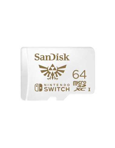 Memoria microsdxc sandisk nintendo switch 64gb rojo blanco SDSQXAT-064G-GNCZN