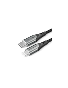 Vention Cable USB 2.0 Tipo-C Lightning TACHH/ USB Tipo-C Macho - Lightning Macho/ 2m/ Gris y Negro