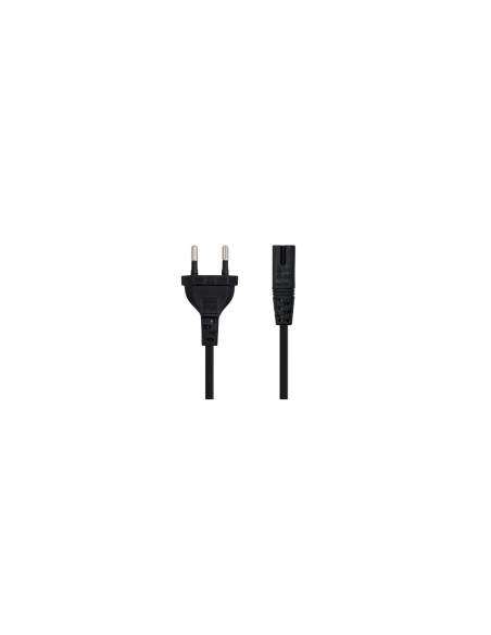 Nanocable Cable de Alimentación con forma 8, CEE7/16/M – C7/H, Negro,
