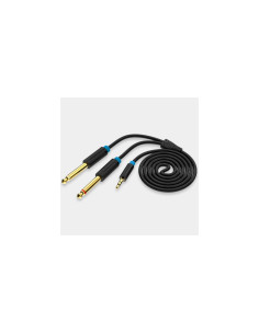 Vention Cable Estéreo BACBH/ Jack 3.5 Macho - 2x Jack 6.5 Macho/ 2m/ Negro