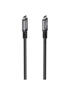 AISENS Cable USB4 Gen3x2 Aluminio 40Gbps 8K@60Hz 5A 48V 240W E-Mark, Tipo USB-C/M-USB-C/M, Negro, 0.5M