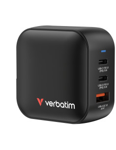 Verbatim Mini GaN Charger 70W Universal Negro Corriente alterna Carga rápida Interior