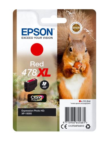 Epson Squirrel Singlepack Red 478XL Claria Photo HD Ink