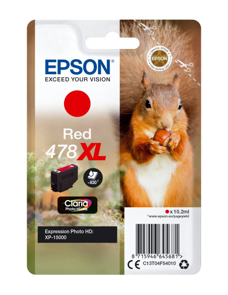 Epson Squirrel Singlepack Red 478XL Claria Photo HD Ink