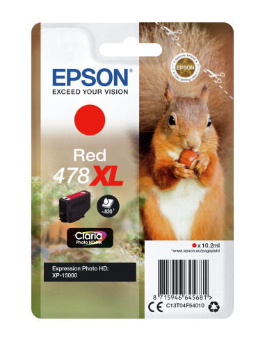 Epson Squirrel Singlepack Red 478XL Claria Photo HD Ink