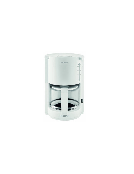 Cafetera electrica de filtro krups 10 tazas vidrio metal blanco F30901