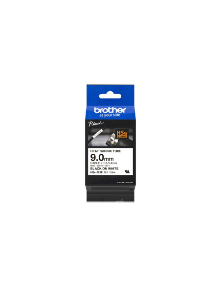 Brother HSE-221E cinta para impresora de etiquetas Negro sobre blanco