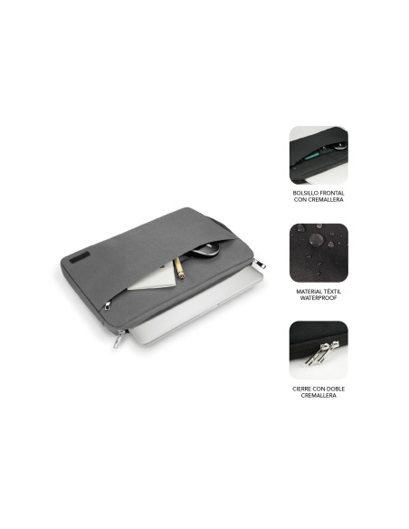 Funda subblim urban laptop sleeve para portatiles hasta 14p gris SUB-LS-0PS0002