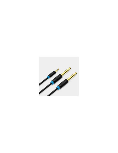 Vention Cable Estéreo BACBH/ Jack 3.5 Macho - 2x Jack 6.5 Macho/ 2m/ Negro