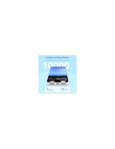 Vention Powerbank, ventiliacija, FHKW0, 10000 mAh, mikro USB, USB-C, 2xUSB-A, Blanco