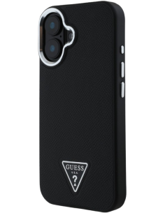 CARCASA GUESS IPHONE 16 TRIANGLE NEGRO COMPATIBLE CON MAGSAFE