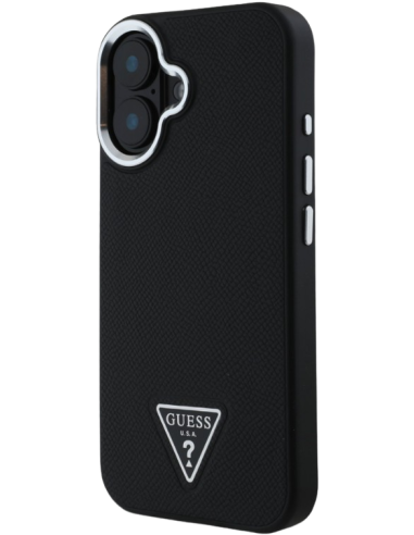 CARCASA GUESS IPHONE 16 TRIANGLE NEGRO COMPATIBLE CON MAGSAFE