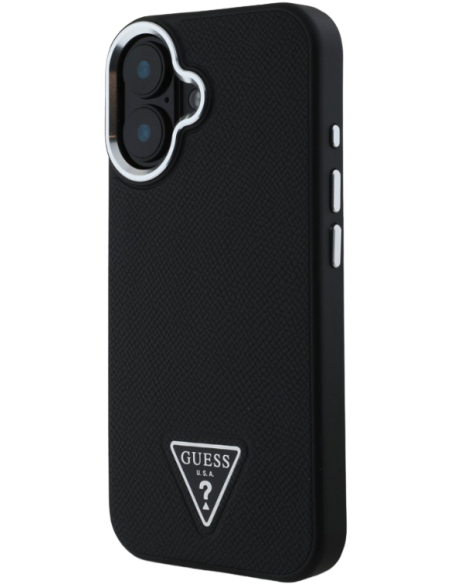 CARCASA GUESS IPHONE 16 TRIANGLE NEGRO COMPATIBLE CON MAGSAFE