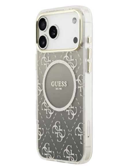 CARCASA GUESS IPHONE 17 PRO GLITTER GRIS CON MAGSAFE