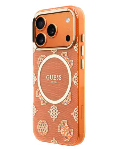 CARCASA GUESS IPHONE 17 PRO PEONY NARANJA CON MAGSAFE