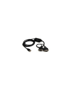 StarTech.com Cable USB a 2 Puertos Serie Serial RS232 DB9 Retención del Puerto de Asignación COM - 2.13m Negro