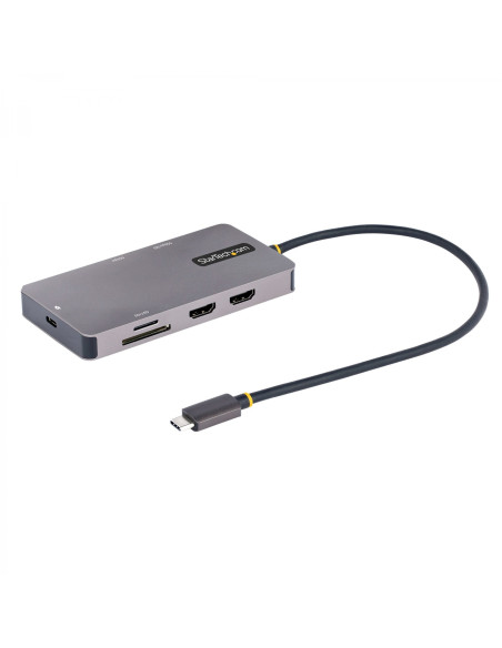 StarTech.com Adaptador Multipuertos USB C 2x HDMI 4K 60Hz, Hub USB-A