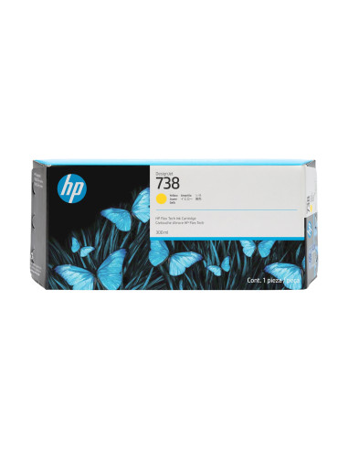 HP Cartucho de tinta amarilla DesignJet 738 de 300 ml
