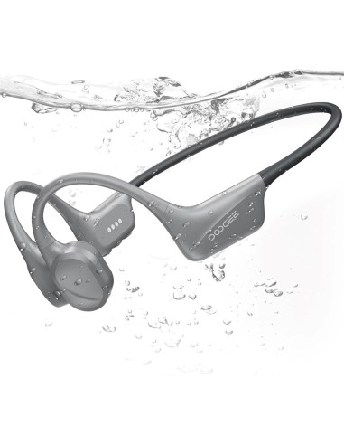 Doogee BoneBeat Swim Auricular de Conducción Osea BT y MP3 para Nadar Gris Claro