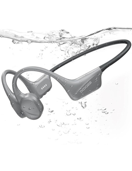 Doogee BoneBeat Swim Auricular de Conducción Osea BT y MP3 para Nadar Gris Claro