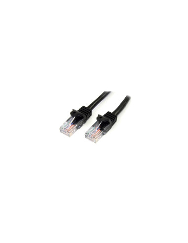 StarTech.com Cable de 2m Negro de Red Fast Ethernet Cat5e RJ45 sin