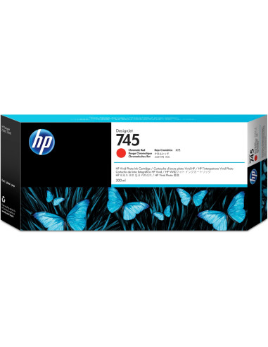 HP Cartucho de tinta DesignJet 745 rojo cromático de 300 ml
