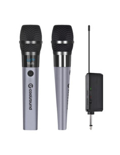 PACK 2 MICROFONO INALAMBRICO UHF CON RECEPTOR Y BATERÍA