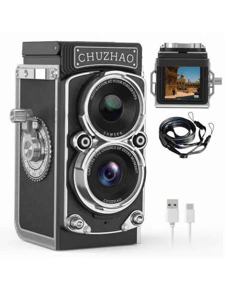 MINI CÁMARA RETRO 1080P NEGRA