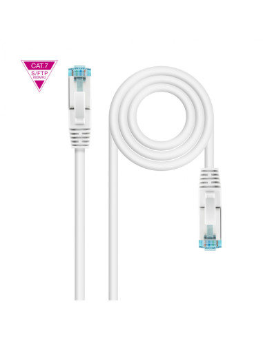 Nanocable Cable de Red Cat.7 600MHZ LSZH SFTP PIMF AWG26, Blanco, 2 m