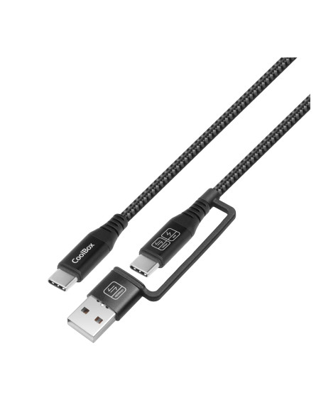 CoolBox CABLE USB-C + A / USB-C DATOS 10GBPS + CARGA RAPIDA 60W