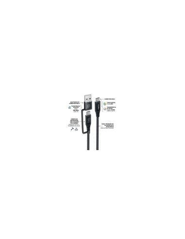 CoolBox CABLE USB-C + A / USB-C DATOS 10GBPS + CARGA RAPIDA 60W