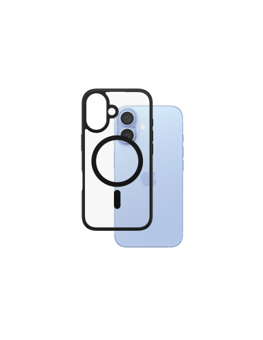 PanzerGlass ® HardCase Transparent w. Black MagSafe & Frame iPhone 16