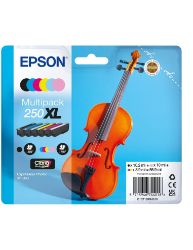 Epson 250XL Violin Claria Photo HD cartucho de tinta 6 pieza(s)