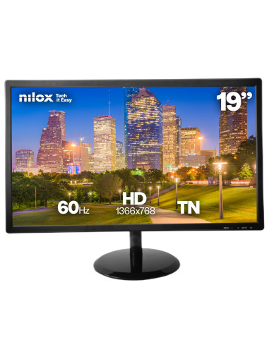 Nilox pantalla para PC 48,3 cm (19") 1366 x 768 Pixeles HD LCD Negro