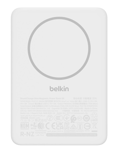 Belkin BPD010hqWH 5000 mAh Cargador inalámbrico Blanco