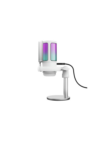 Trust GXT 238W Auron Gris, Blanco Micrófono para crear podcasts