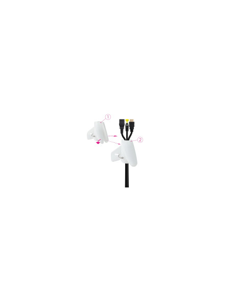 Nanocable Organizador de Cables Flexible 25 mm, Blanco, 3 m