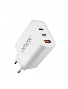 Cargador de Pared GaN3 de 65W con Dual USB-C + USB-A