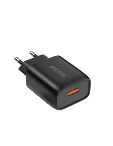 Cargador Pared Carga Rápida QC3.0 18W Negro