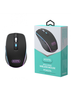 Ratón Bluetooth 5.2 Inalámbrico Recargable 2.4GHz 800/1200/1600 DPI - Negro